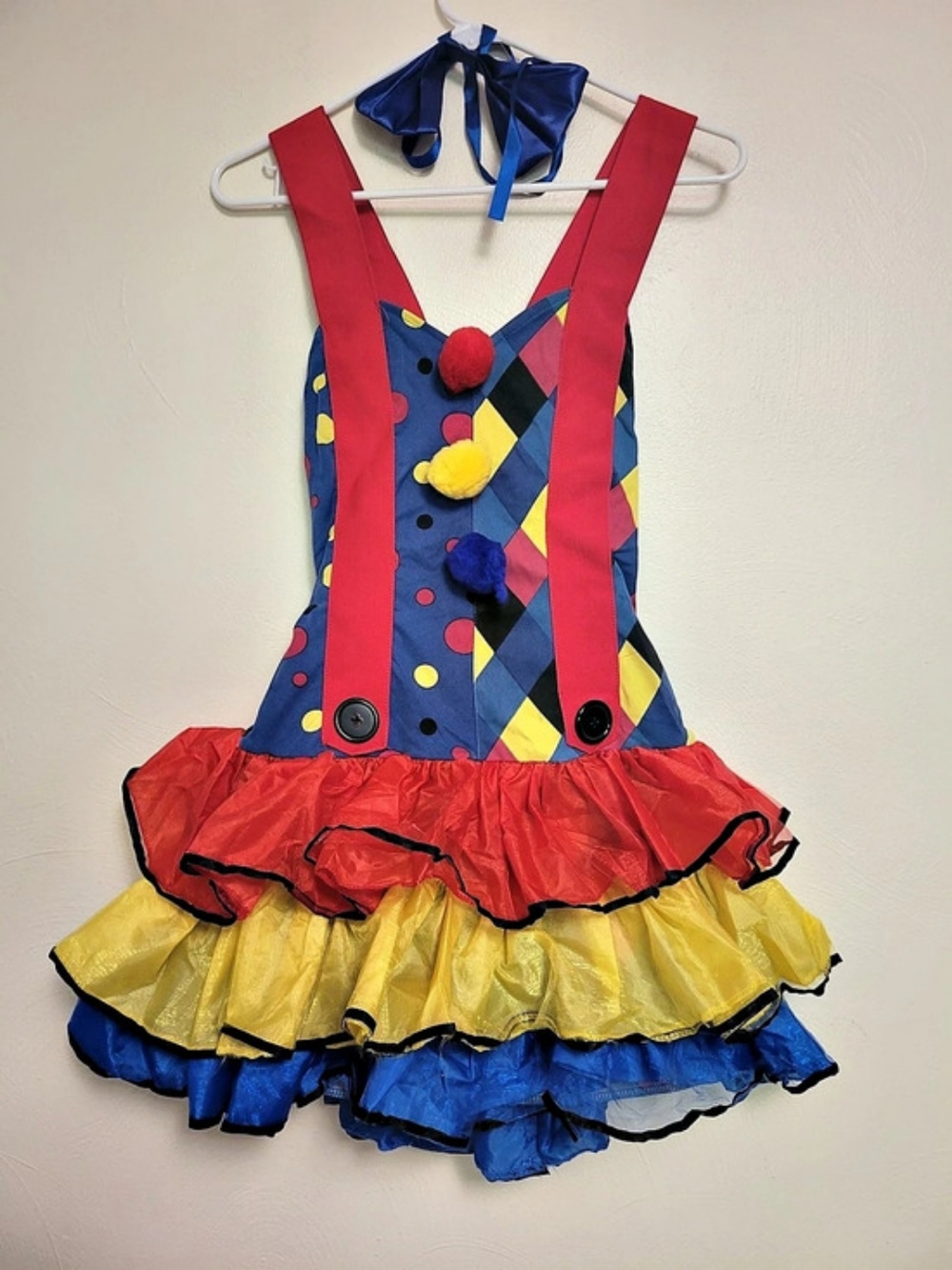 Spirit Halloween Giggles the Clown Women's Costume Dress with Hat Size Medium